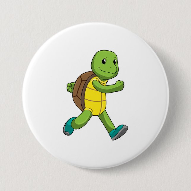 Turtle als Runner beim Laufen Button (Vorderseite)