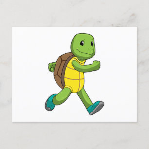 Turtle als Runner beim Laufen Postkarte