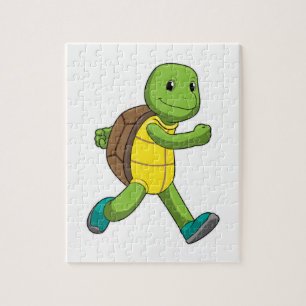 Turtle als Runner beim Laufen Puzzle
