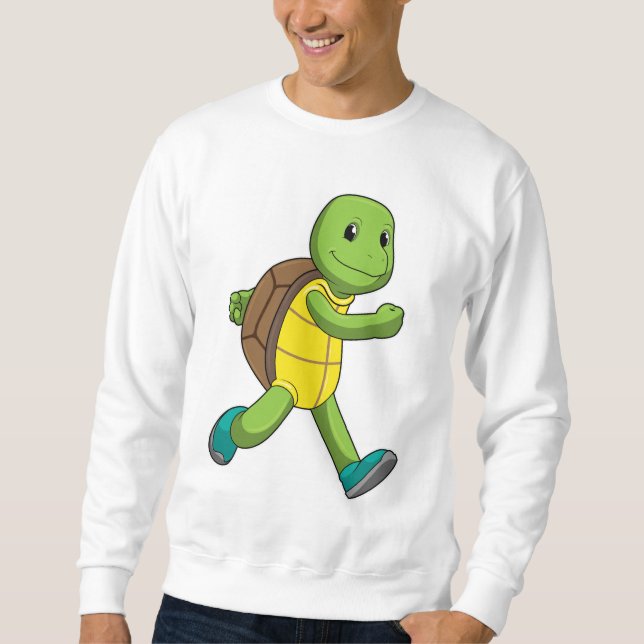 Turtle als Runner beim Laufen Sweatshirt (Vorderseite)