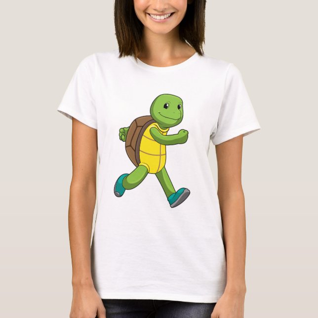 Turtle als Runner beim Laufen T-Shirt (Vorderseite)