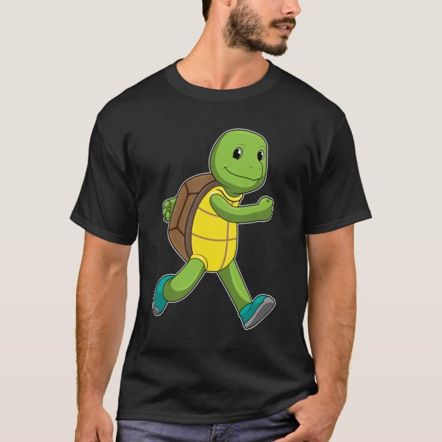 Turtle als Runner beim Laufen T-Shirt (Vorderseite)