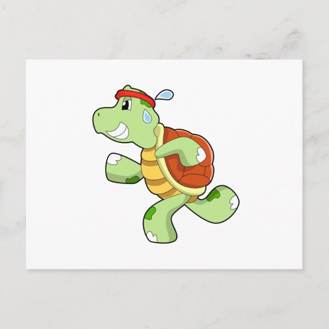 Turtle als Runner Postkarte (Vorderseite)