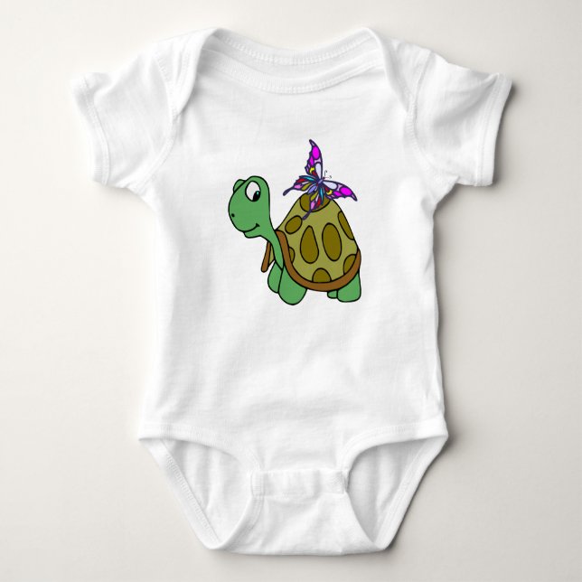 Turtle and Butterfly Baby Strampler (Vorderseite)