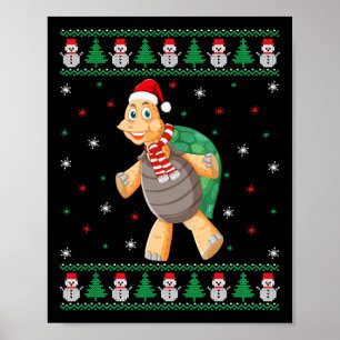 Turtle Animal Matching Family Ugly Christmas Sweep Poster