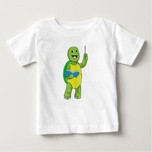 Turtle as Teacher with Book & Pointer Baby T-shirt