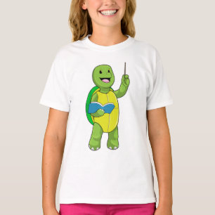 Turtle as Teacher with Book & Pointer T-Shirt