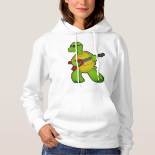 Turtle at Music mit Gitarre & Sonnenbrille Hoodie