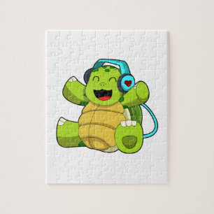 Turtle at Music mit Headphone Puzzle