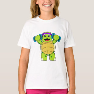 Turtle at Strength Training & Dumbells T-Shirt