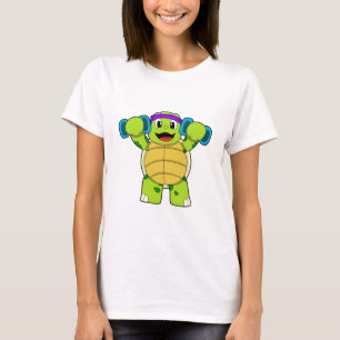 Turtle at Strength Training & Dumbells T-Shirt