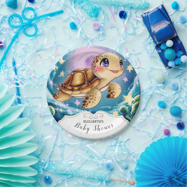 Turtle Baby Dusche Pappteller (Party)