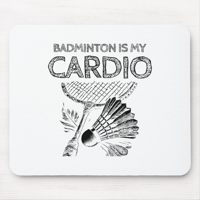 Turtle Badminton Player Shuttle Racket Mousepad (Vorne)