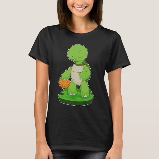 Turtle Basketball-Spieler Basketball T-Shirt (Vorderseite)