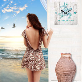 Turtle Beach House Wood Look Wall Uhr