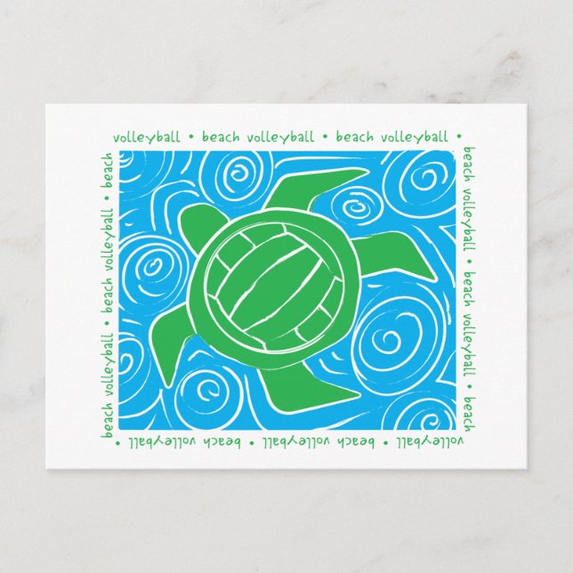 Turtle Beach Volleyball Postkarte (Vorderseite)
