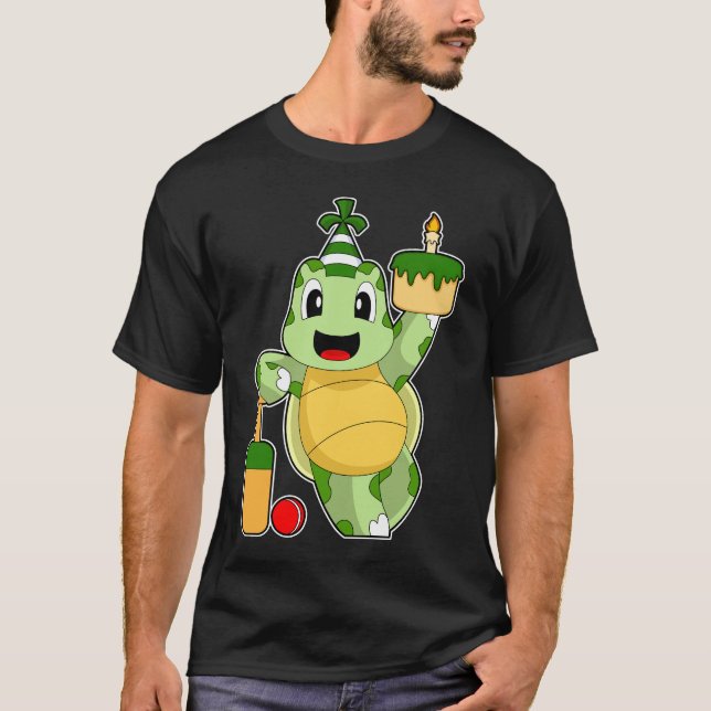 Turtle Birthday Cricket T-Shirt (Vorderseite)