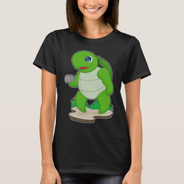 Turtle Bodybuilding Dumbbell T-Shirt (Vorderseite)