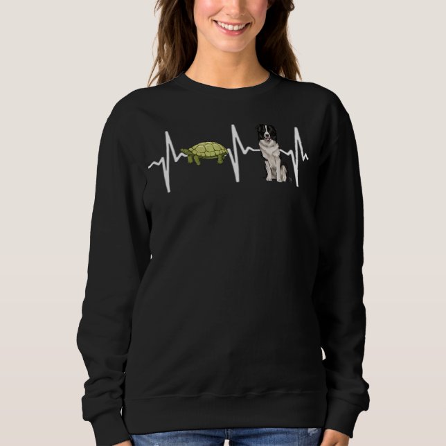 Turtle Border Collie Heartbeat Dog Sweatshirt (Vorderseite)