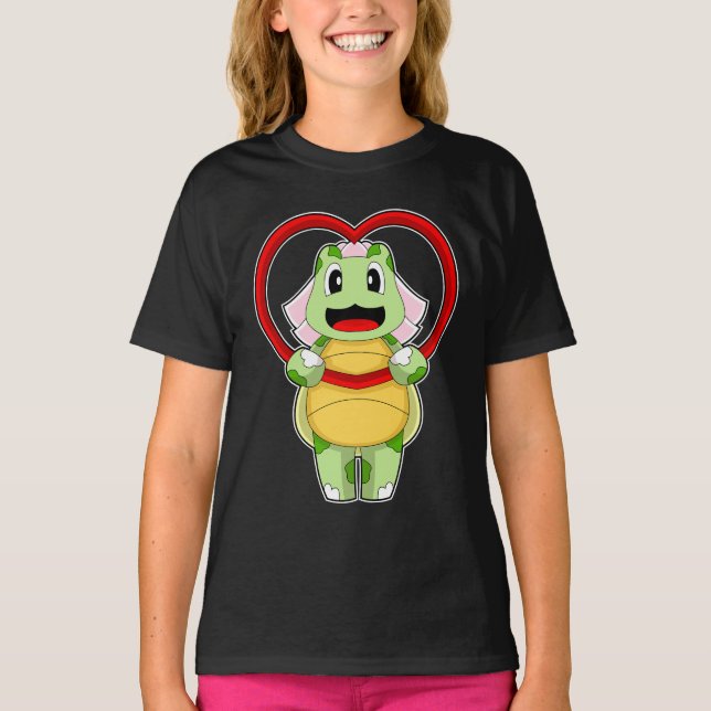 Turtle Bride Heart Wedding T-Shirt (Vorderseite)