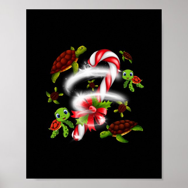 Turtle Candy Sweet Christmas Poster (Vorne)