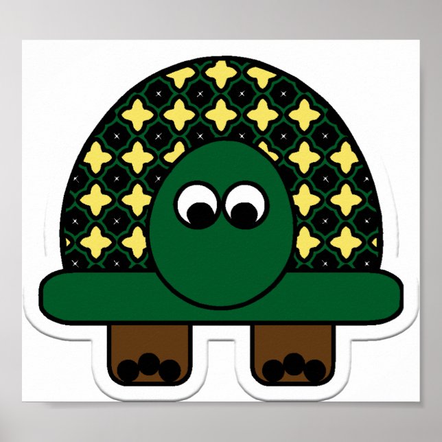 Turtle Cartoon Art Poster (Vorne)