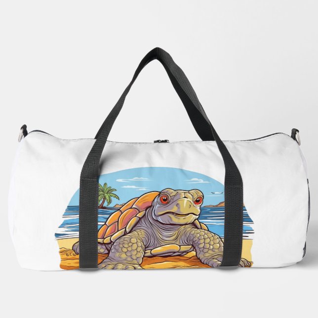 Turtle Cartoon Strand Duffle Bag (Vorderseite)