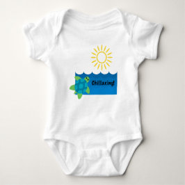 Turtle Chillaxing Design - Baby Jersey Bodysuit Baby Strampler