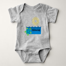 Turtle Chillaxing Design - Baby Jersey Bodysuit Baby Strampler