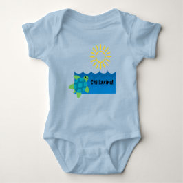 Turtle Chillaxing Design - Baby Jersey Bodysuit Baby Strampler