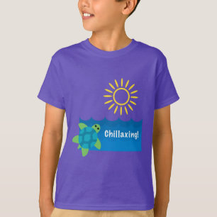 Turtle Chillaxing Design - Kids' Basic T - Shirt