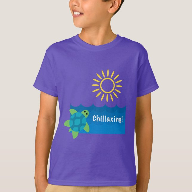 Turtle Chillaxing Design - Kids' Basic T - Shirt (Vorderseite)