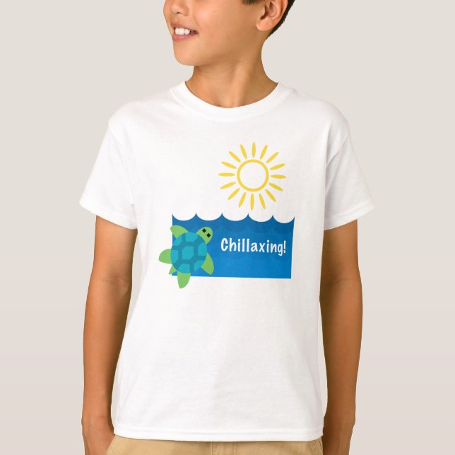 Turtle Chillaxing Design - Kids' Basic T - Shirt (Vorderseite)