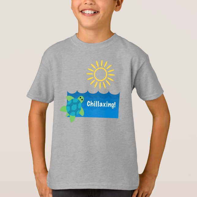 Turtle Chillaxing Design - Kids' Basic T - Shirt (Vorderseite)