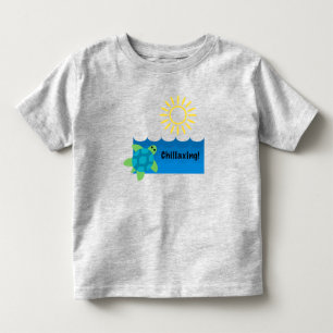 Turtle Chillaxing Design - Kleinkind Fine Jersey T T-shirt