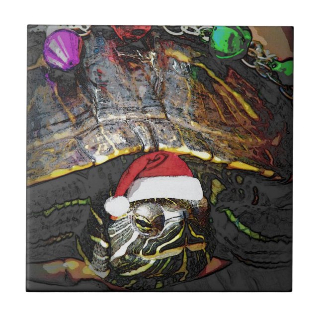 Turtle Christmas Fliese (Vorderseite)
