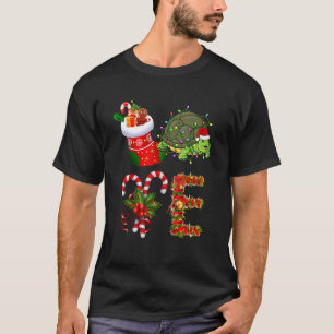 Turtle Christmas Lights Lighed Weihnachtsmannmütze T-Shirt