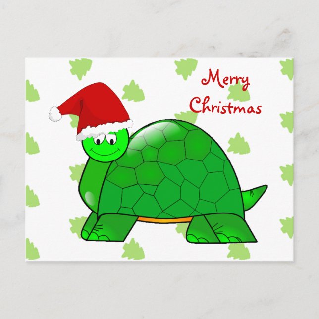 Turtle Christmas Postcard Feiertagspostkarte (Vorderseite)