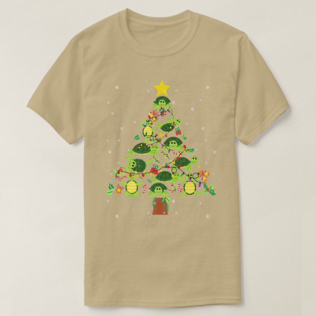 Turtle Christmas Tree Merry Xmas Turtle Lover Paja T-Shirt (Design vorne)