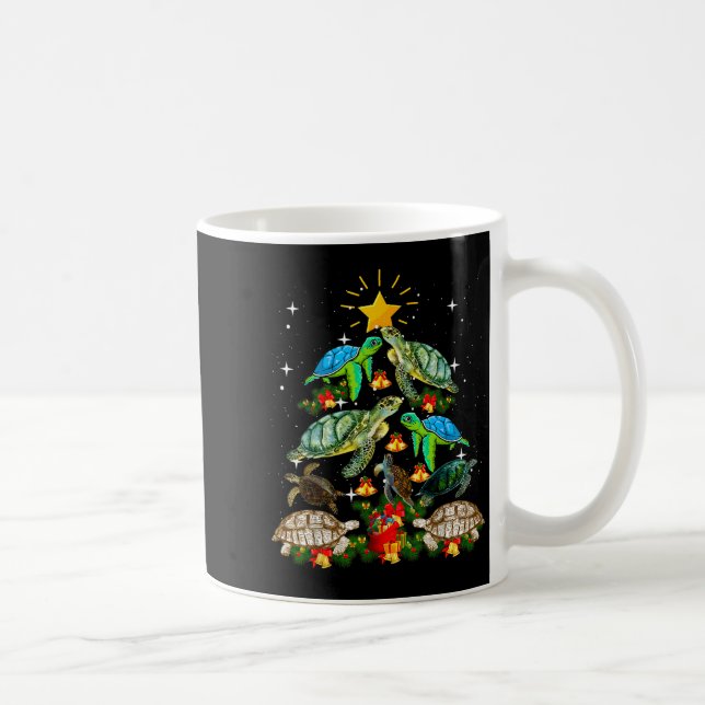 Turtle Christmas Tree Shirt  Kaffeetasse (Rechts)