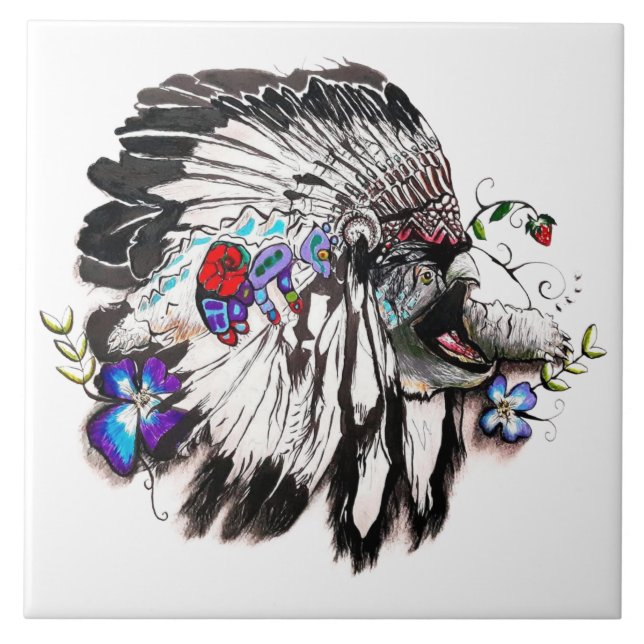 Turtle Clan – Native American Fine Cultural  Fliese (Vorderseite)