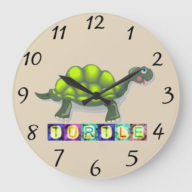 Turtle Clock Große Wanduhr (Vorderseite)