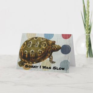 Turtle Collage Belated Birthday Karte