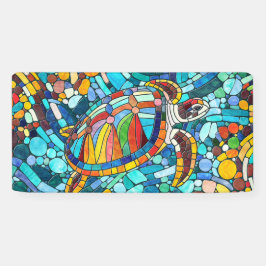 Turtle Colorful Mosaik Art Banner