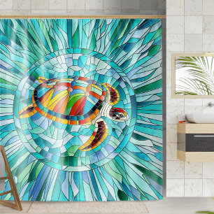Turtle Colorful Mosaik Art Duschvorhang