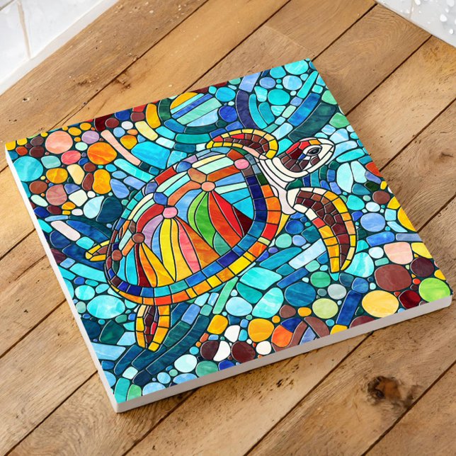 Turtle Colorful Mosaik Art Fliese (Von Creator hochgeladen)
