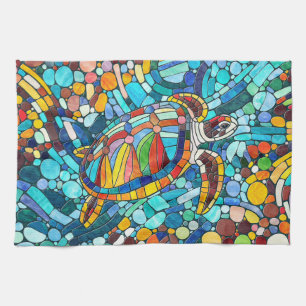 Turtle Colorful Mosaik Art Geschirrtuch