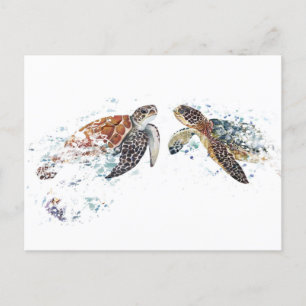 Turtle Couple Postkarte