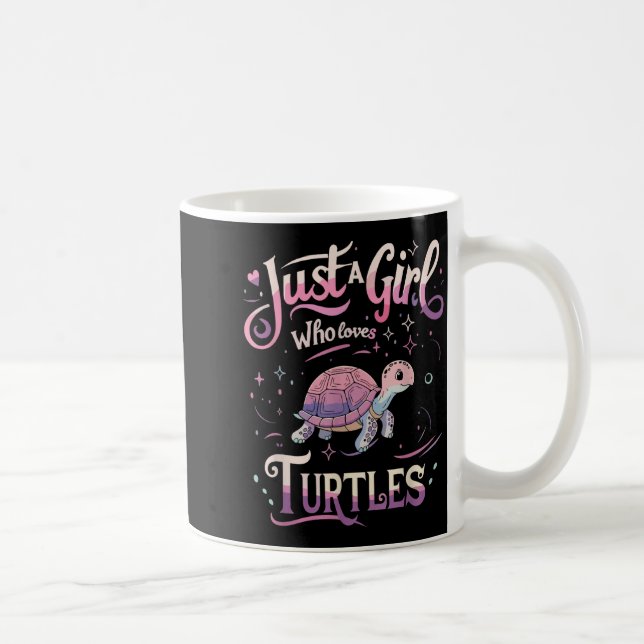 Turtle Cute Girl Men Women S  Kaffeetasse (Rechts)