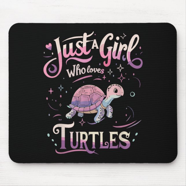 Turtle Cute Girl Men Women S  Mousepad (Vorne)